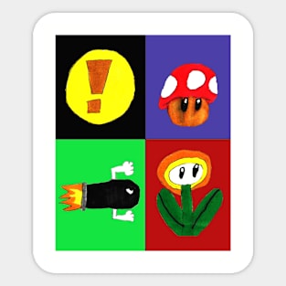 Video Game Powerups Design Sticker